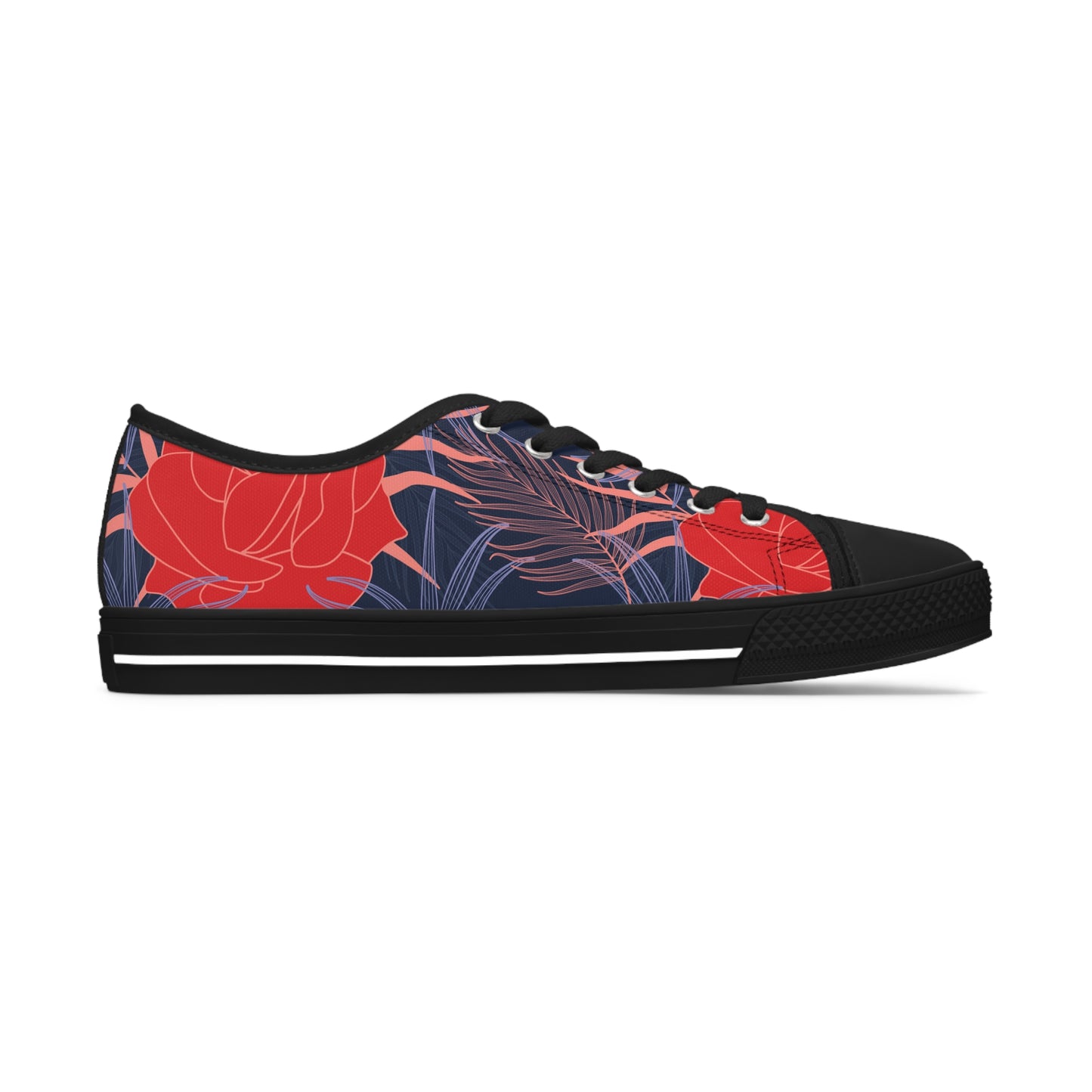 Roses On Blue - Women's Low Top