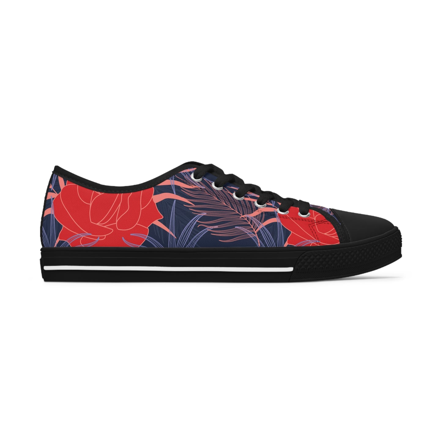 Roses On Blue - Women's Low Top