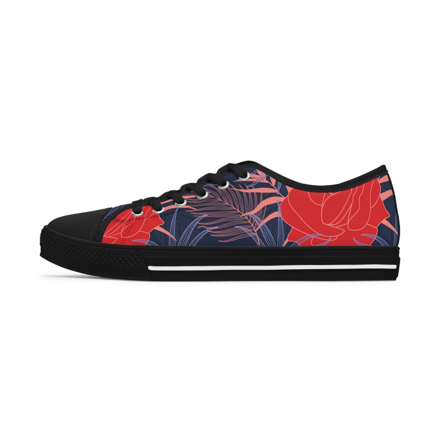 Roses On Blue - Women's Low Top